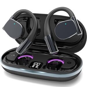 Black Wireless Earbuds with Charging Case